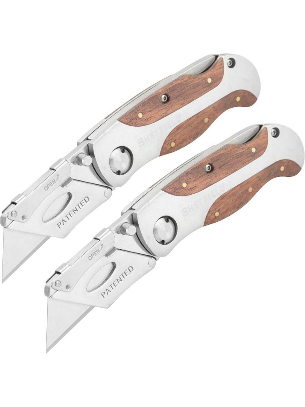Folding Utility Knife with Premium Hardwood Handle - Versatile, Durable